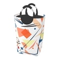 thumbnail image 2 of Waterproof Collapsible Laundry Hamper, Geometric Pattern Aluminum Handle Laundry Bag Storage Basket, 50L, 2 of 6