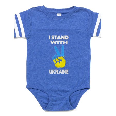 

CafePress - Support Ukraine I Stand Wit - Cute Infant Baby Football Bodysuit