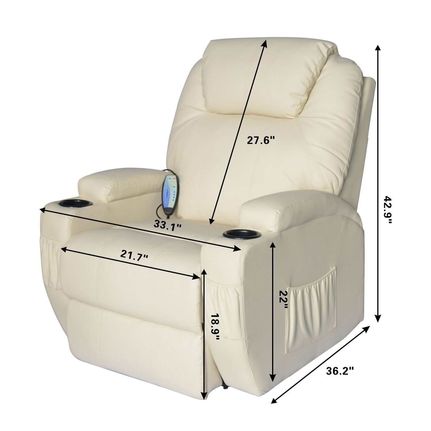 heated vibrating leather recliner