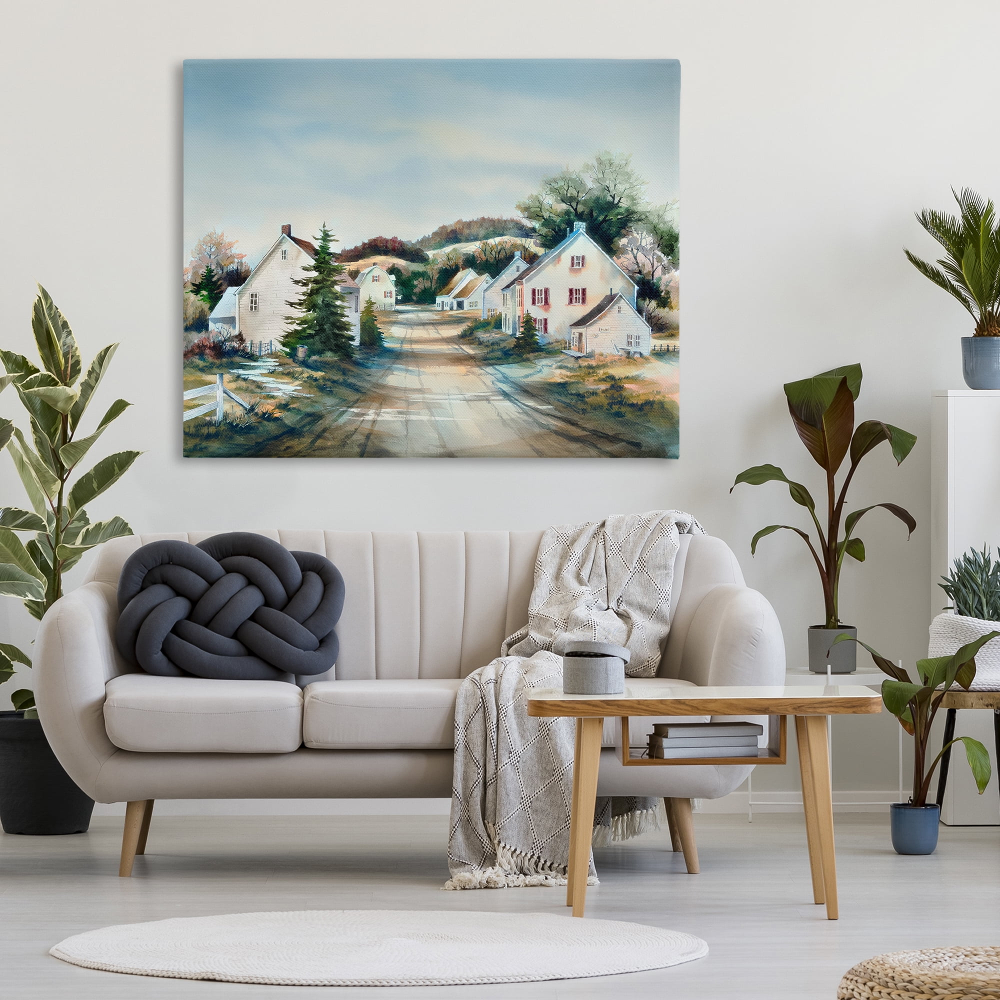 Stupell Industries Tranquil Village Road & Houses Canvas Wall Art, design by Owen Wexler