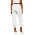 thumbnail image 5 of Linen Capri Pants for Women Elastic Waist Lightweight Capri Joggers Cropped Summer Casual Capris Pants Linen Slacks, S, 5 of 6