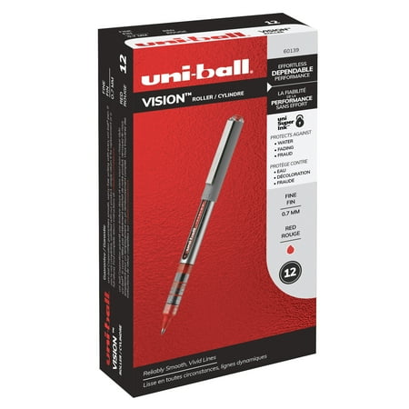 UPC 070530601398 product image for uni-ball® Vision™ Rollerball Pens  Fine Point  0.7 mm  Gray Barrel  Red Ink  Pac | upcitemdb.com