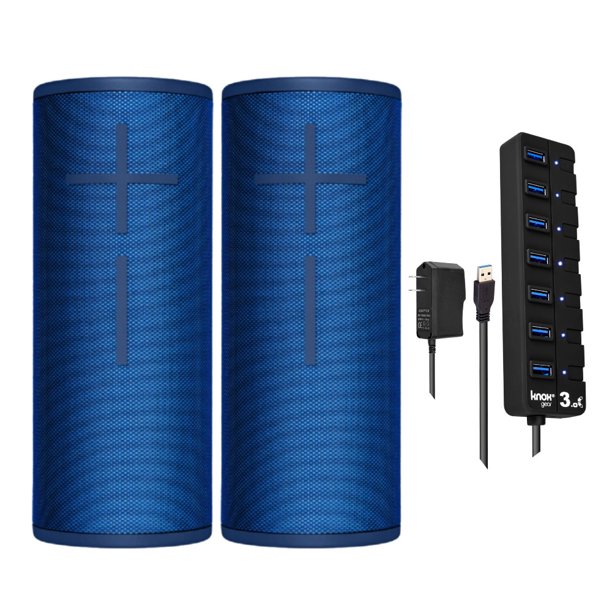 Ultimate Ears Boom 3 Wireless Bluetooth Speaker Pair Blue With 7 Port Usb Hub Walmart Com Walmart Com