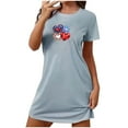 thumbnail image 2 of Robe pour Femmes, Shorts pour Femmes, Chemise de Nuit Courte Surdimensionnée Imprimée Col Rond et Manches Courtes, 2 of 6