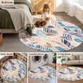 thumbnail image 5 of Round Rug 3.3Ft Washable Non-Slip, Ombre Blue Brown Circle Area Rugs for Living Room Bedroom, Summer Abstract Coastal Ocean Beach Wave Indoor Floor Mats Carpet Runner for Home Decor Aesthetic, 5 of 8