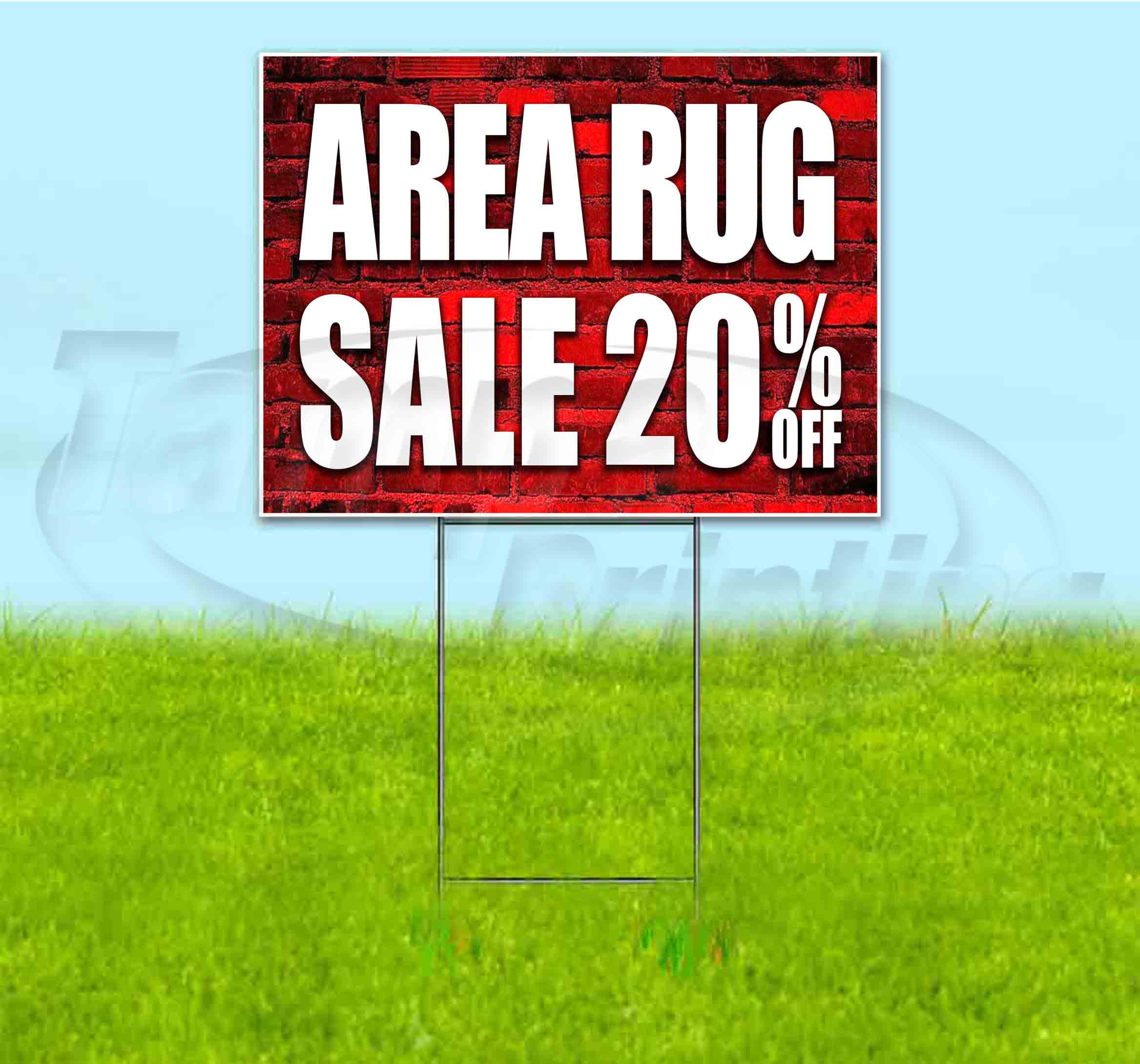 AREA RUG SALE 20 OFF (18" x 24") Yard Sign, Quantity Discounts, Multi