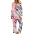 thumbnail image 2 of Qiopertar Liquidation à Moins de 5$ Ensemble de Pyjama à Manches Courtes et Col Rond Imprimé pour Femmes avec Poches jusqu'à 90 % de Réduction, 2 of 6
