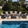 thumbnail image 2 of Bellefurn 11 Pieces Patio Furniture Sets with Fire Pit and Swivel Rocker Chairs,Outdoor Furniture with Fire Pit and Side Table Outdoor Conversation Set for Porch Deck Backyard Poolside, 2 of 13