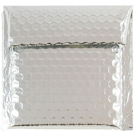 UPC: 0640522130641 | JAM Bubble Hook & Loop Mailers  5.5×6.5  100/Pack  Silver Metallic