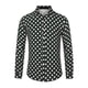 thumbnail image 5 of Camisa de vestir de botones de manga larga casual para hombre INSPIRE CHIC con estampado de lunares XL negra, 5 of 7