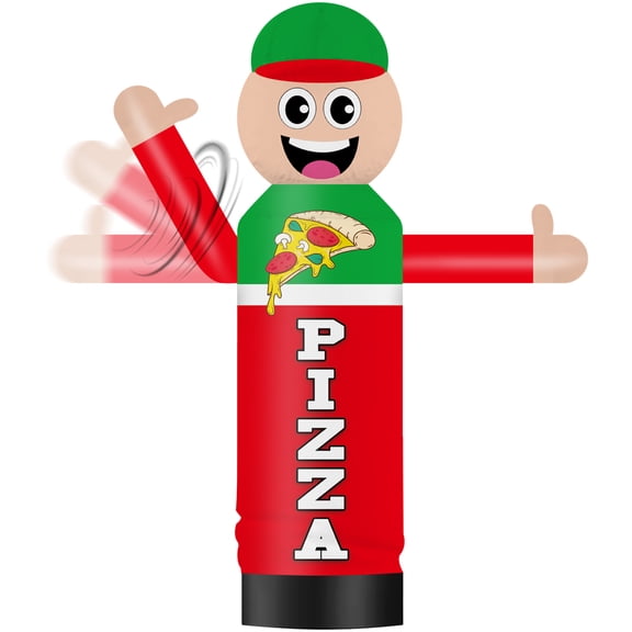 Inflatable Wavers Pizza One-Arm Waving Tube Man Wacky Wavy Dancing Guy for Outdoor Decoration Advertising Business Promotion (Blower Not Included)