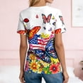 thumbnail image 7 of Xdegoge 4Th of July Patriotic T Shirts for Women USA American Flag Short Sleeve V Neck Stars and Stripes Casual Fit Floral Rose Graphic Summer Tops, 7 of 7