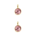 thumbnail image 2 of Jumpingount Birthstone Rhinestone Crystal Alloy Round Jewelry Birthday Necklace Pendants Handmade Chain Decorations Making DIY rosado 2Conjunto, 2 of 6
