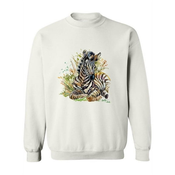Watercolor Zebra Sweatshirt Women -Image by Shutterstock, Female Large