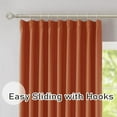 thumbnail image 4 of Burnt Orange Pinch Pleated Blackout Curtains with Hooks - 120 inch Length Room Darkening Thermal Insulated Window Curtain Panels Ceiling to Floor for Living Room 2 Panel 40" Wx120 L, 4 of 7