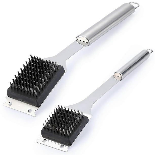 2 Pack Grill Brush, 16.5Inch & 14Inch Wire BBQ Grill Brush for Outdoor Grill, Stainless Steel Cleaning Brush