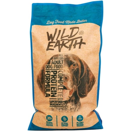 Wild Earth Vegan Dry Dog Food, High Protein Plant, Vegetarian, Digestive Support & Allergy Relief, 18lb