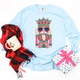 thumbnail image 5 of Pink and Teal Nutcracker Patchwork Print - Women's Garment Dyed Long Sleeve Graphic T-Shirt, 5 of 13