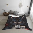 thumbnail image 6 of KLL Midnight Butterfly Floral Dream Print Fleece Throw Blanket, Horizontal Fleece Bedding Cute Soft Blankets Comfy Fleece Flannel Plush Home Decor for Couch & Bed -80"x60", 6 of 9