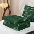 thumbnail image 6 of Homewish Retro Dino Sketch Zipper Queen Comforter Set with Fitted Sheet and 2 Pillowcases,Jungle Wildlife Zipper Bedding Set,Green,Reversible,4pcs, 6 of 8