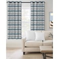 thumbnail image 2 of Blue Plaid Blackout Curtains 45 Inches Long for Bedroom, Watercolor Checkered Blue Ombre Thermal Insulated Room Darkening Black Out Window Curtain Panels Grommet Drapes for Living Room, 2 of 8