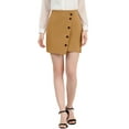 thumbnail image 5 of MODA NOVA Juniors High Low Hem Elastic Waist Zip Side Office Pencil Mini Skirt, 5 of 6