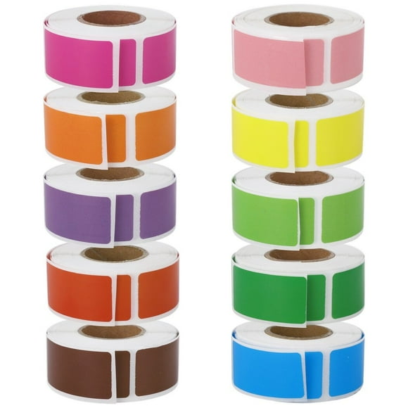 1.57 x 0.75" Self-Adhesive Color Coding Labels, 3000PCS 10 Rolls Rectangular Color Coding Stickers, 10 Assorted Colors for Inventory and Home Organize, File Classification
