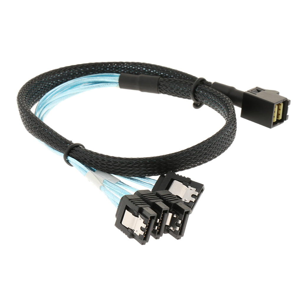 Internal Mini SAS SFF-8643 to 4 SATA 7Pins Cable for PC Chassis 12Gbps 0.5M 
