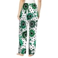 thumbnail image 3 of Pajama Pants Women, Cute cartoon eyes green Sweatpants Soft Sleep Lounge Pants, Casual PJ Bottoms Pants with Pockets, 3 of 5