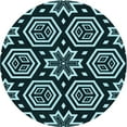 thumbnail image 1 of Ahgly Company Indoor Round Patterned Deep Teal Green Area Rugs, 7' Round, 1 of 1