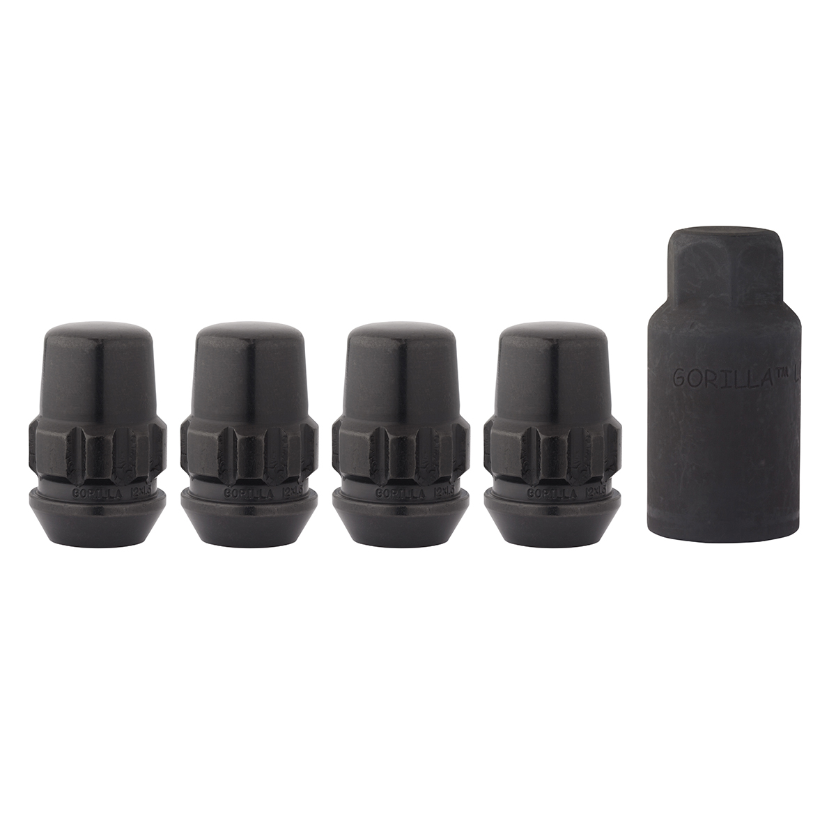 M12x1.25 Black Closed Acorn Locking Lug Nuts Wheel Locks 3/4 Hex 4