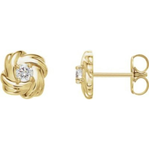 14K Yellow 1/5 CTW Diamond Knot Earrings in 14k Yellow Gold