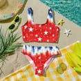 thumbnail image 5 of Swimsuits for Child Girls Size 10-12 Two Piece Sets Swimming Girls Bathing Suit Beach Vacation American Flag Stars Striped Bikini Set Summer Girls Clothes Kids Bikini Swim Suit Red 2-3 Years, 5 of 8