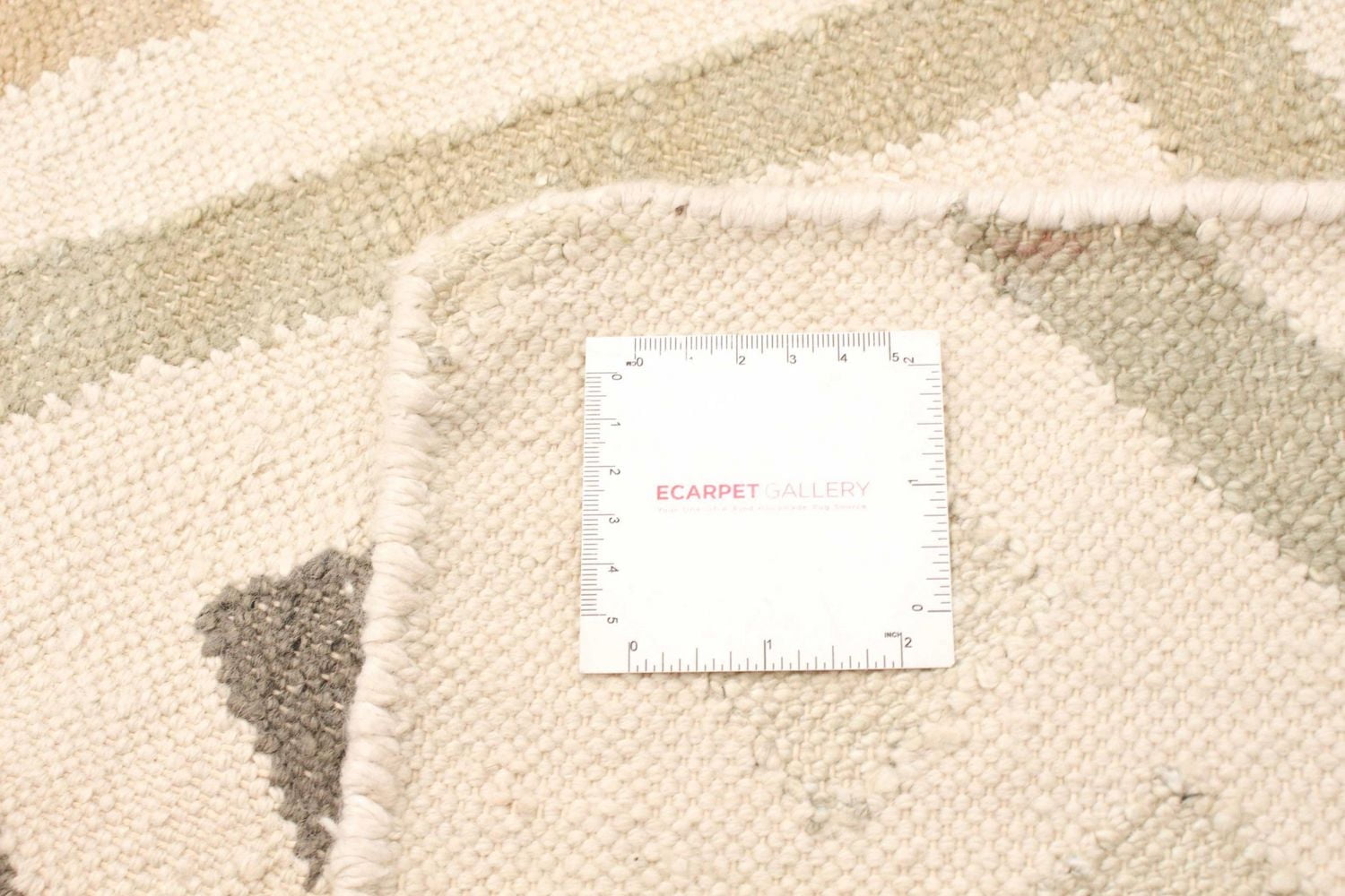 ECARPETGALLERY 5'0" x 7'8" Flat-weaves & Kilims Organica Hand Made Area Rug for Living Room, Dining Room and Bedroom in Ivory