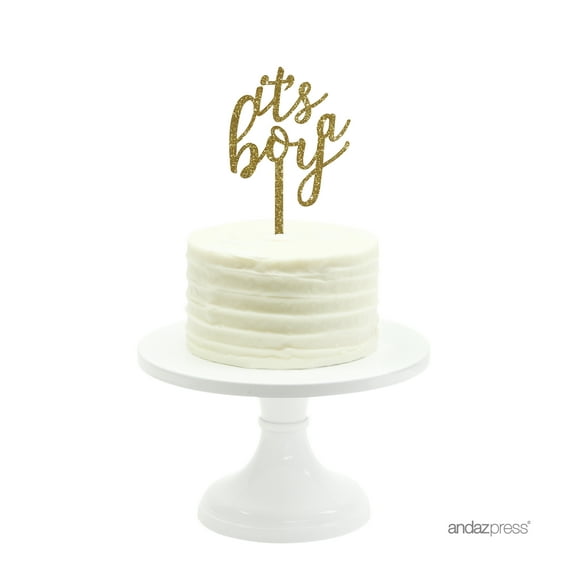 It's A Boy Gold Glitter Baby Shower Acrylic Cake Topper