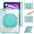thumbnail image 1 of Case for iPad Mini 7 A17 Pro / Mini 6, iPad Mini 6th/7th Gen 2021 2024 8.3 Inch Shockproof Rugged Protective Cover with 360 Rotating Stand Pencil Holder Hand/Shoulder Strap Transparent Back, 1 of 6