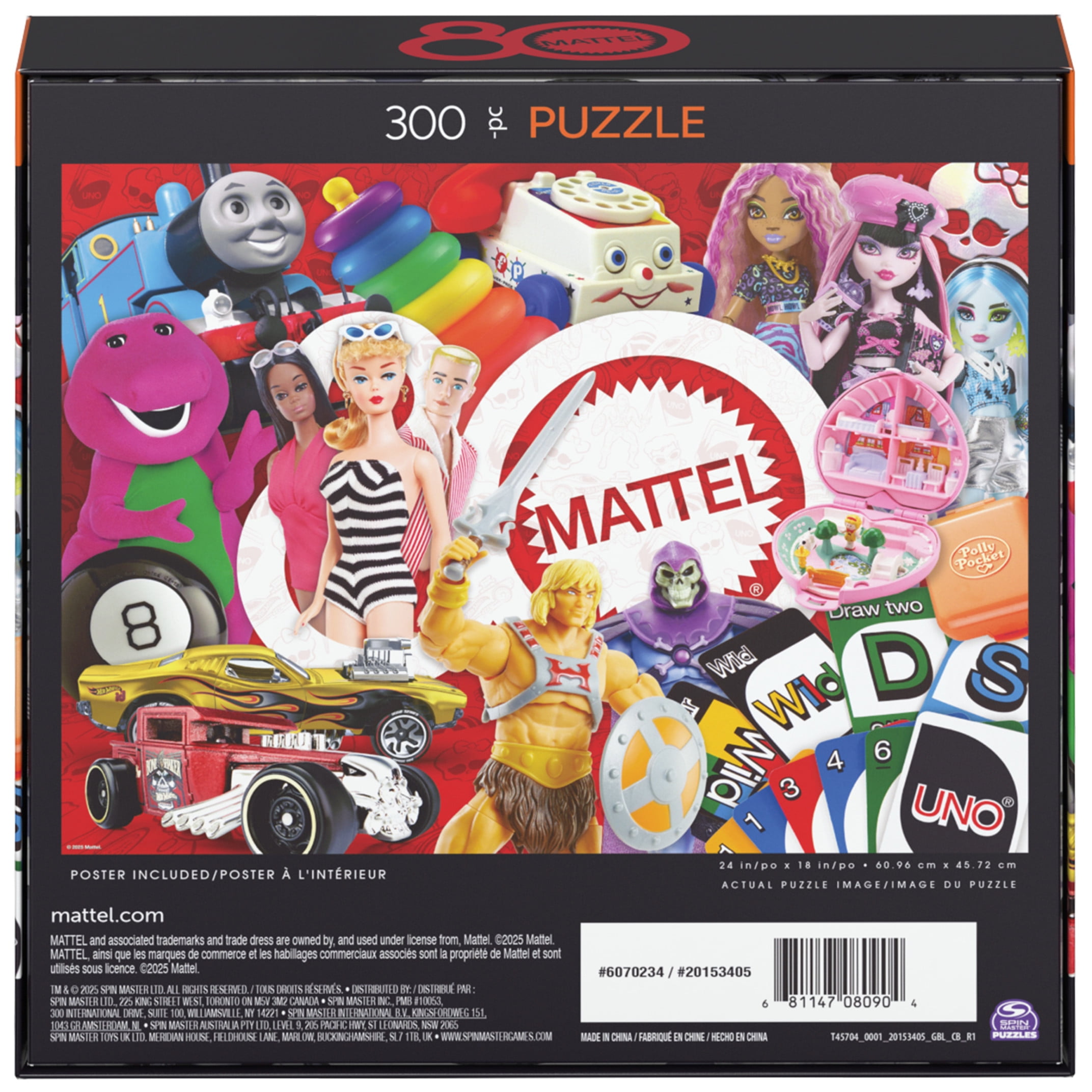 Spin Master Games, Mattel 80th Anniversary Puzzle, 300