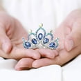 thumbnail image 3 of Princess Crown Comb Mini Crystal Tiara Hair Comb Silver Rhinestone Tiara Birthday Party Favors Decorations and Accessories for Girls (Blue), 3 of 4