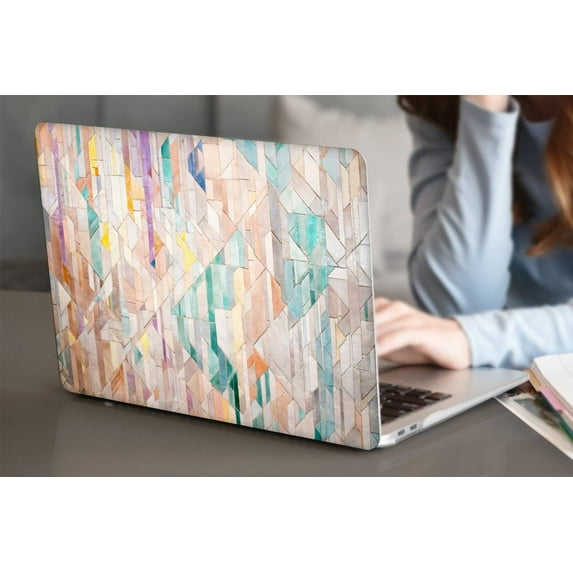 Hard Protective Shell Case Cover Compatible with MacBook Pro 13 inchs with Cable Tie Model: M1 A2338 A2289 A2251 A2159 A1989 A1706 A1708 (Pink series 0896)