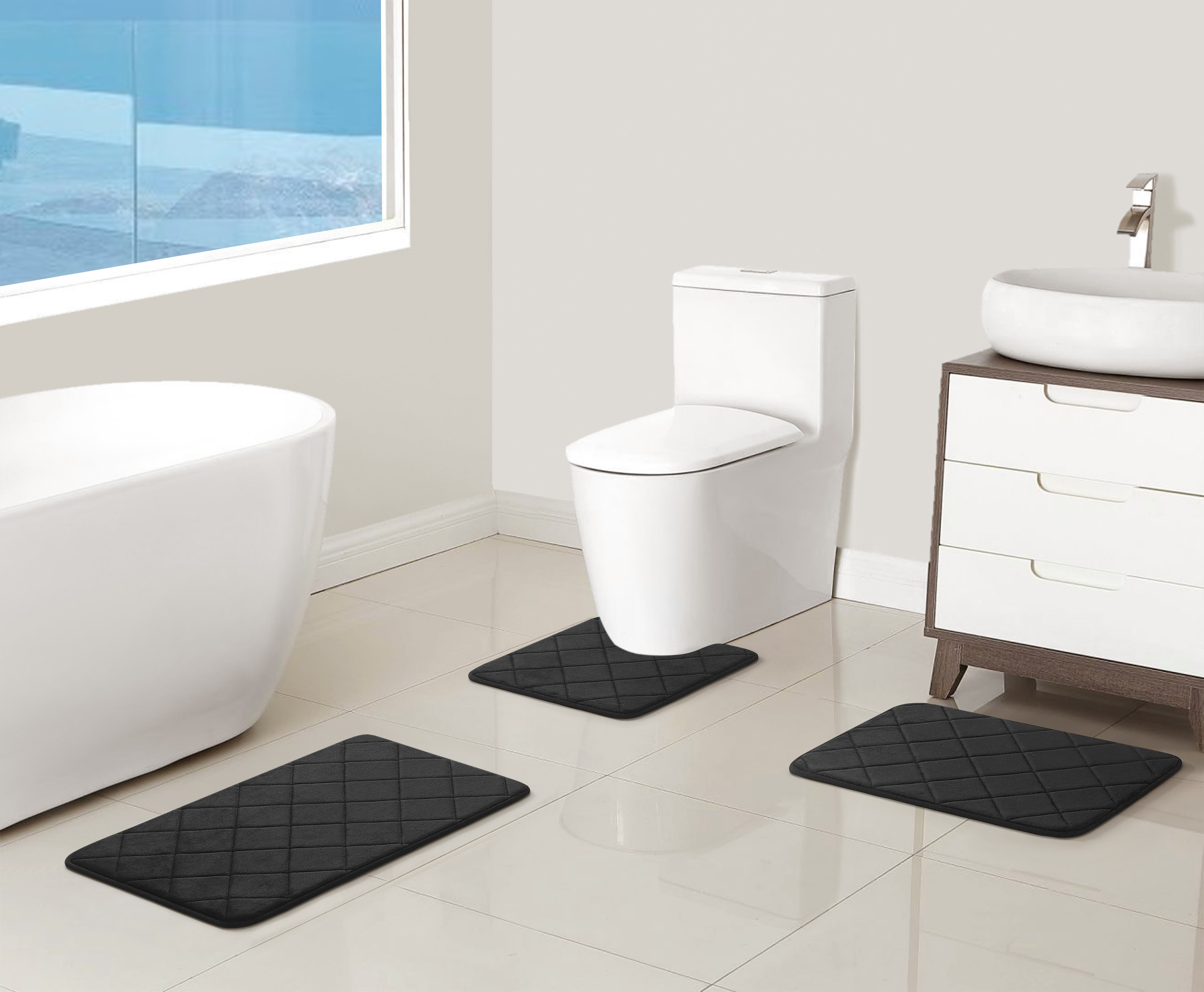Mainstays Textured Chenille 2-Piece Bath Rug Set in Multiple