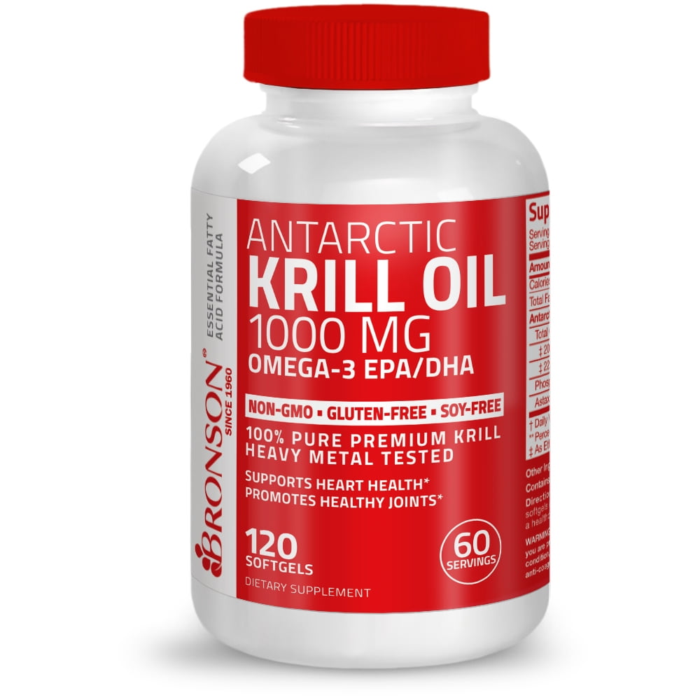 Bronson Antarctic Krill Oil 1000 mg, 180 ct Omega3 Fatty Acids