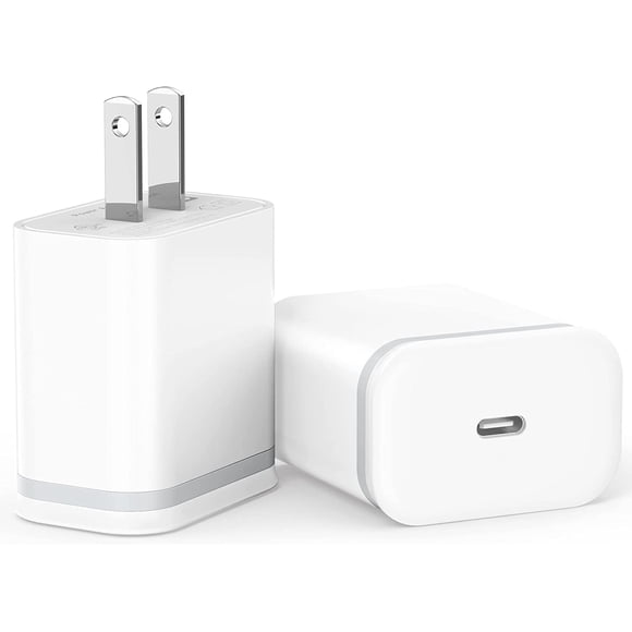 Bloque de cargador USB C, paquete de 2 unidades, carga rápida tipo C, 20 W, LUOATIP