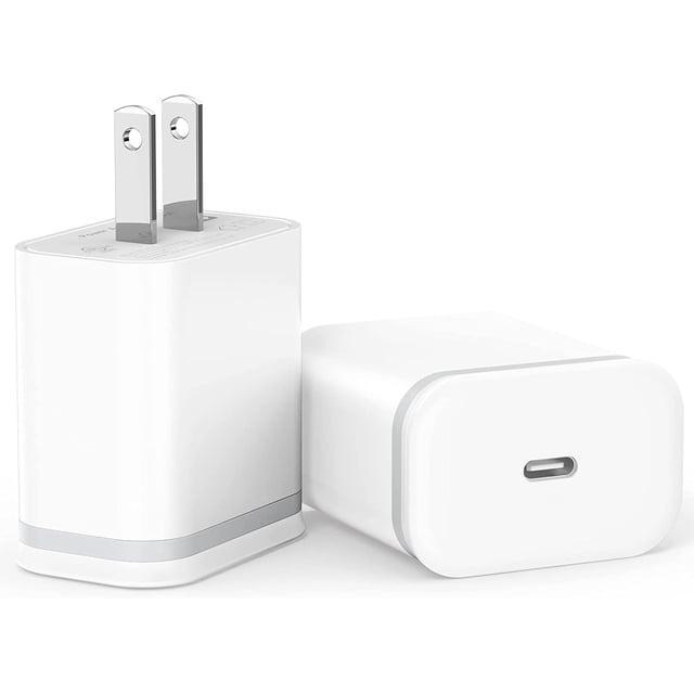 Bloque de cargador USB C, paquete de 2 unidades, carga rápida tipo C, 20 W, LUOATIP