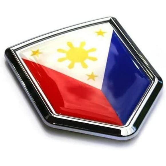 Car Chrome Decals CBSHD166 Philippine Flag Philippinian Car Auto Chrome Emblem 3D Decal Bumper Sticker