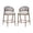 Teak | 26" Seat Height, variant on GZXS Set of 2 Outdoor Wicker Bar Stools with Seat Cushions, PE Rattan Patio Counter Chairs with Curved Back and Matte Gray Iron Frame, 26" Seat Height