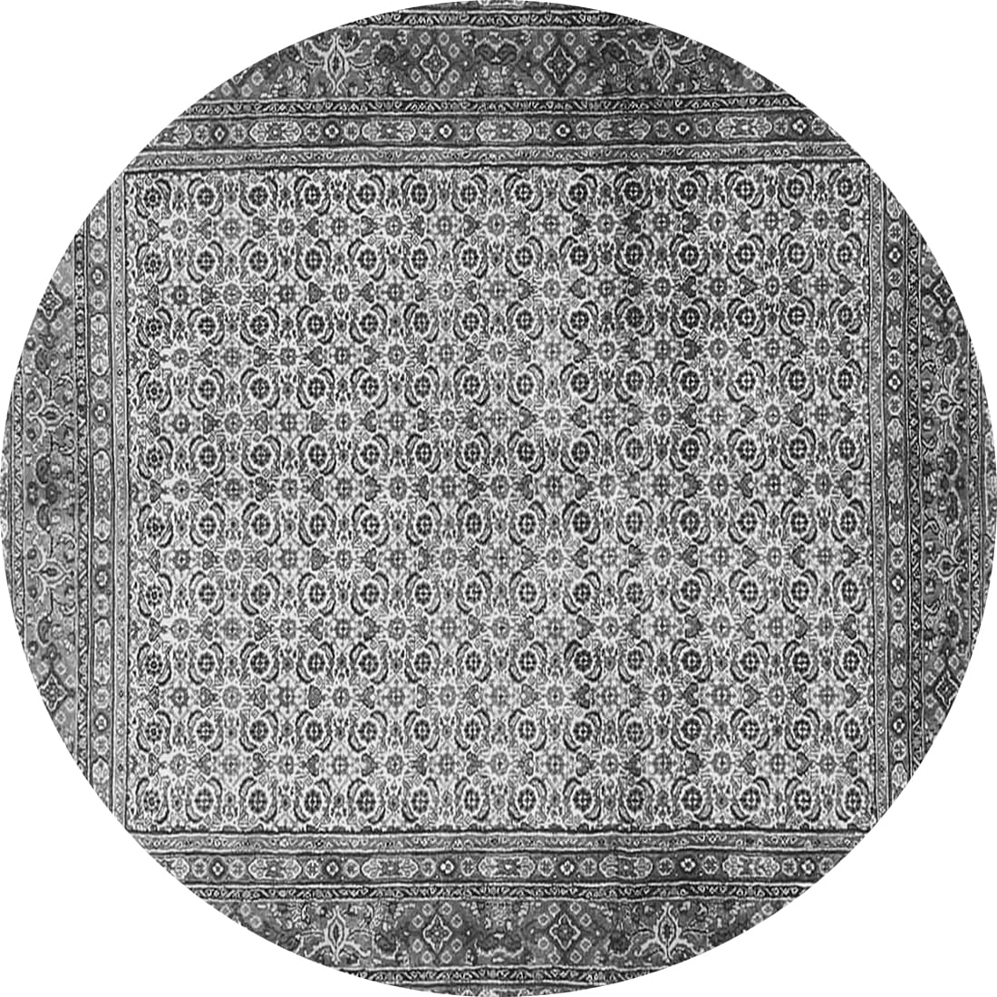 Ahgly Company Indoor Round Persian Gray Traditional Area Rugs, 8' Round