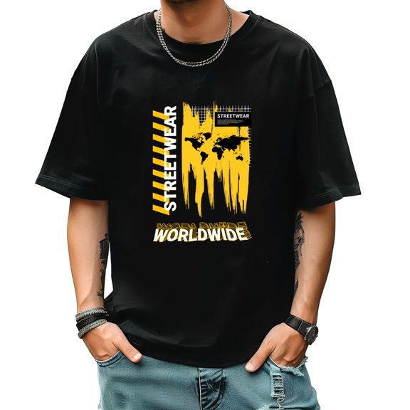 Graphic Tees for Men Summer New Print Casual Tee Fashion Trend Sports Shirt Select