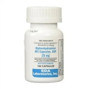 Sda Laboratories Diphenhydramine HCI Capsules USP 25 Mg, 100 Ea, 3 Pack