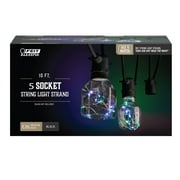 Feit Electric10' Foot 5-Socket Black String Light Max 40 Watt E26 Med Base - Bulbs Not Included