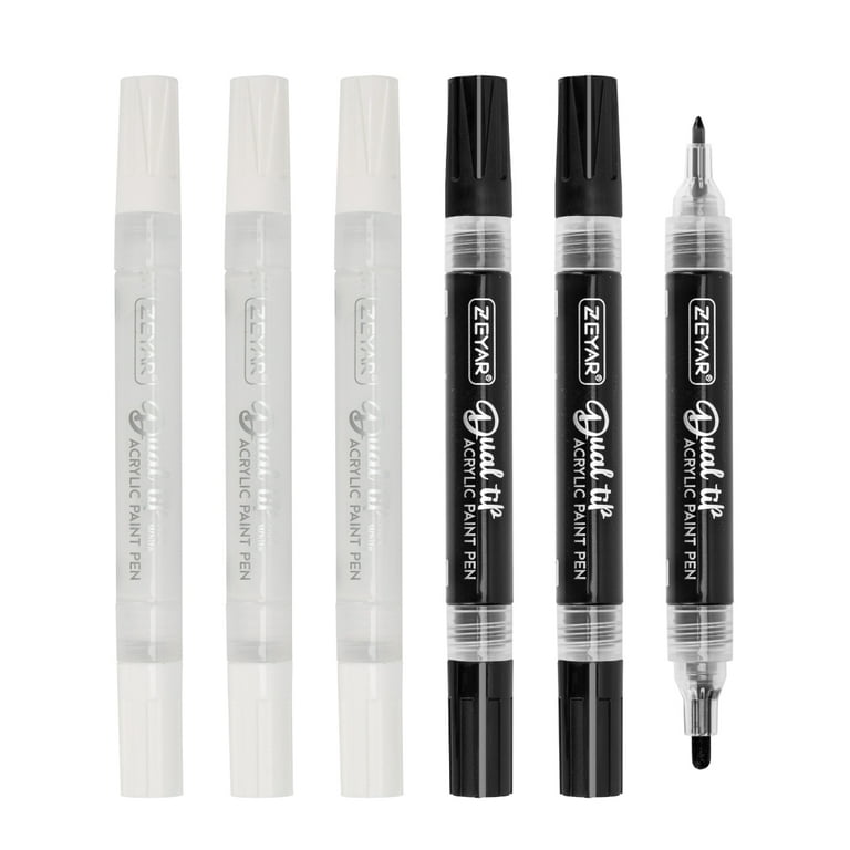 ZEYAR Dual Tip Acrylic Paint Pens 12 Colors Medium & Extra Fine Tip  Waterproof Ink Works On Rock, Wood, Glass, Ceramic - Buy ZEYAR Dual Tip  Acrylic Paint Pens 12 Colors Medium